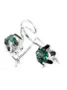 Sterling silver 925 925 Emerald earrings vec013s Russian Soviet USSR Vintage craft Art Deco style
